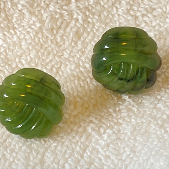 lucite Jewelry - Lucite Bakelite vintage pierced earrings